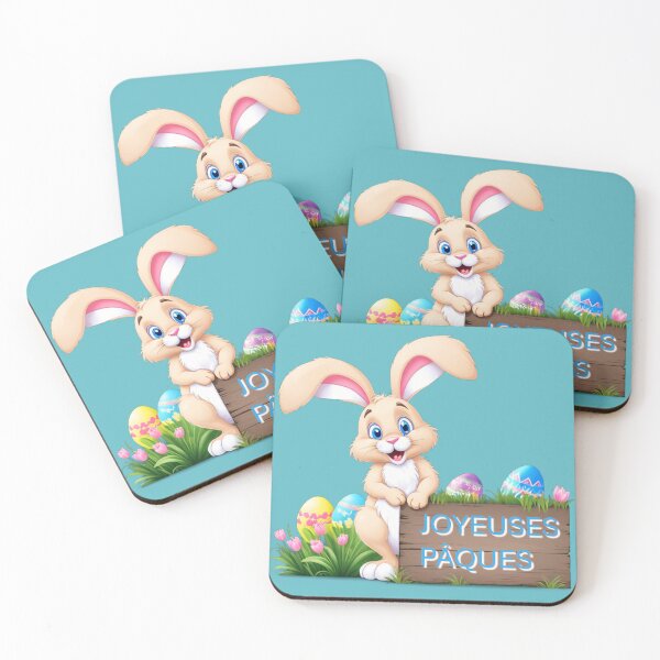 Aperçu de l'œuvre Joyeuses Pâques Lapin et Pancarte Festive créée et vendue par Astralia.