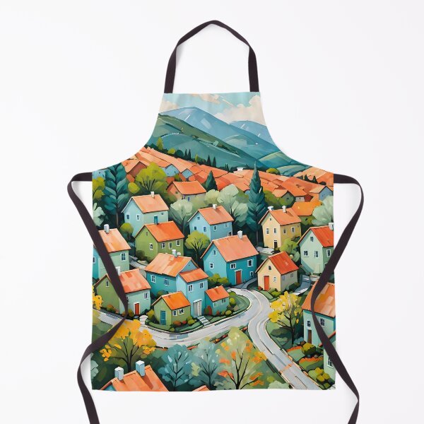 Item preview, Pastel Village Dream, Winding Roads & Cozy Homes, Whimsical Digital Painting, Nature Inspired Wall Art designed and sold by Kintsugi99.