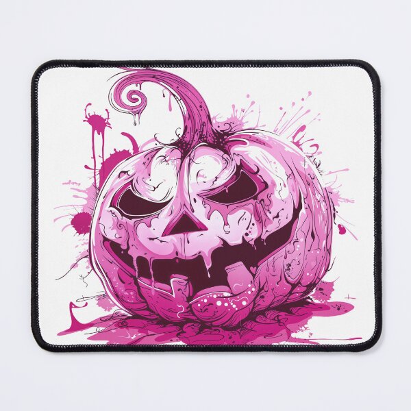 Item preview, Creepy pink jack-o'-lantern with melting effects and splatters. Horror-themed Halloween pumpkin with dripping details designed and sold by Anastasiia Yurevych.