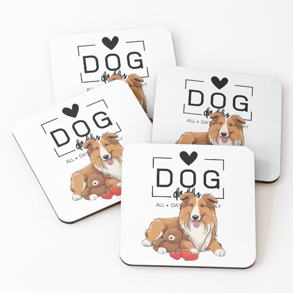 Item preview,  Adorable Rough Collie with a Plush Teddy Bear – Cartoon Illustration designed and sold by GoodyPaws.