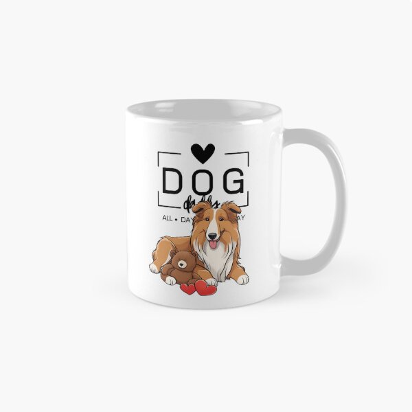 Item preview,  Adorable Rough Collie with a Plush Teddy Bear – Cartoon Illustration designed and sold by GoodyPaws.