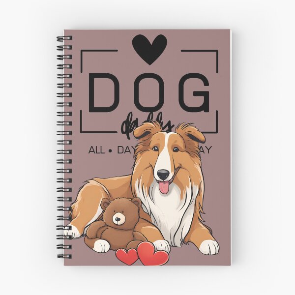 Item preview,  Adorable Rough Collie with a Plush Teddy Bear – Cartoon Illustration designed and sold by GoodyPaws.