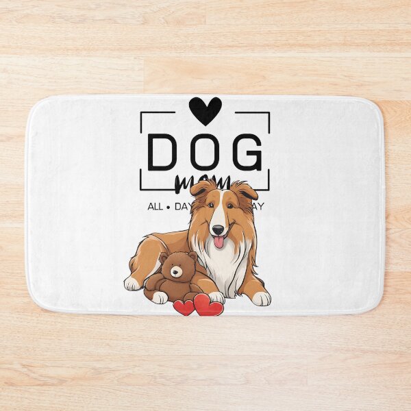 Item preview, Adorable Rough Collie with a Plush Teddy Bear – Cartoon Illustration designed and sold by GoodyPaws.