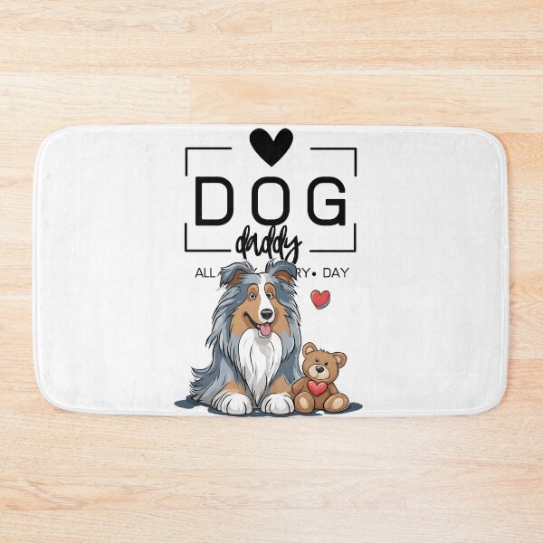 Item preview, Adorable Rough Collie with a Plush Teddy Bear – Cartoon Illustration designed and sold by GoodyPaws.