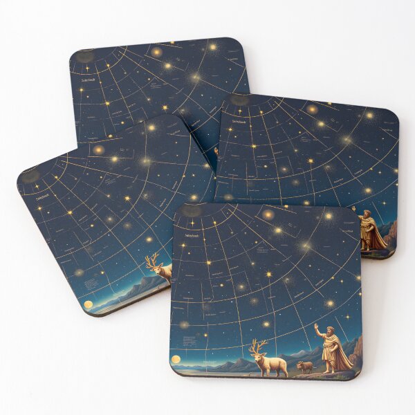 Item preview, Ancient Skies: Illuminated Constellation Map with Mythology designed and sold by AbstractAuraArt.