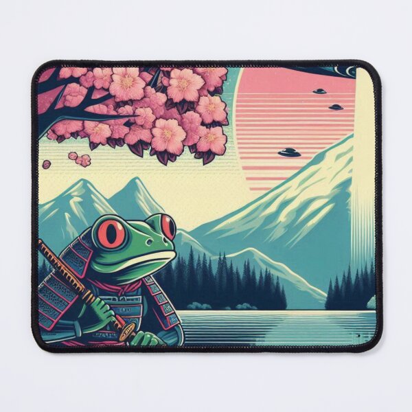 Item preview, Samurai frog bigfoot UFO retro design designed and sold by Mama ink co..
