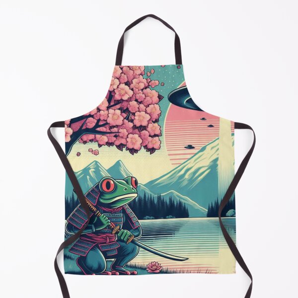 Item preview, Samurai frog bigfoot UFO retro design designed and sold by Mama ink co..