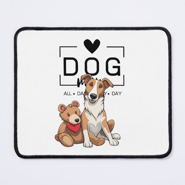 Item preview, Adorable Smooth Collie with a Plush Teddy Bear – Cartoon Illustration designed and sold by GoodyPaws.