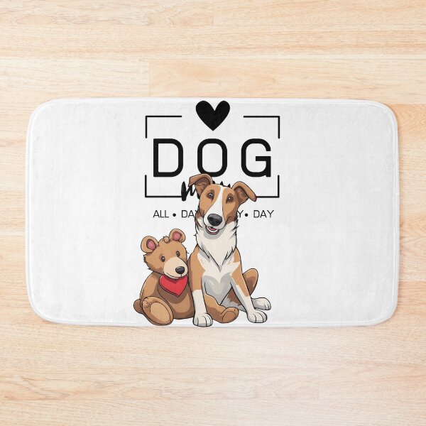 Item preview, Adorable Smooth Collie with a Plush Teddy Bear – Cartoon Illustration designed and sold by GoodyPaws.