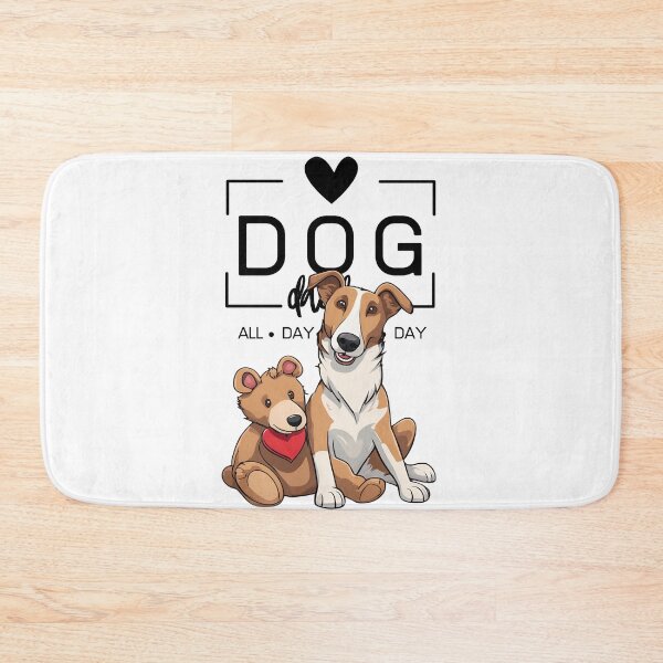 Item preview,  Adorable Smooth Collie with a Plush Teddy Bear – Cartoon Illustration designed and sold by GoodyPaws.