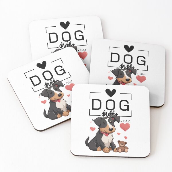 Item preview, Adorable Smooth Collie with a Plush Teddy Bear – Cartoon Illustration designed and sold by GoodyPaws.