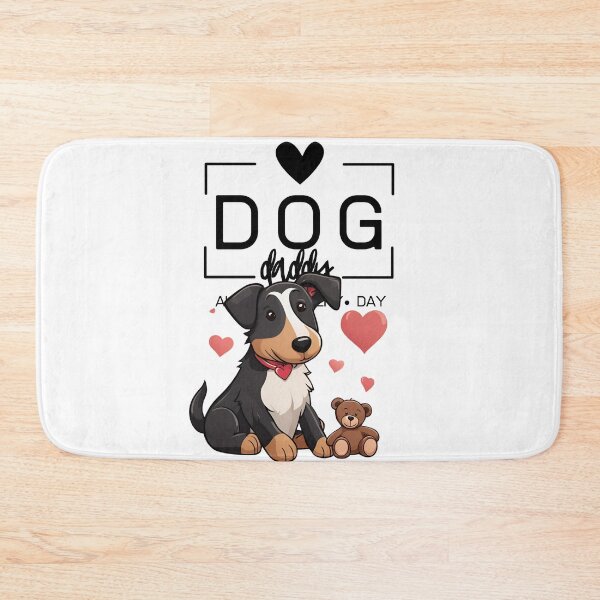 Item preview, Adorable Smooth Collie with a Plush Teddy Bear – Cartoon Illustration designed and sold by GoodyPaws.