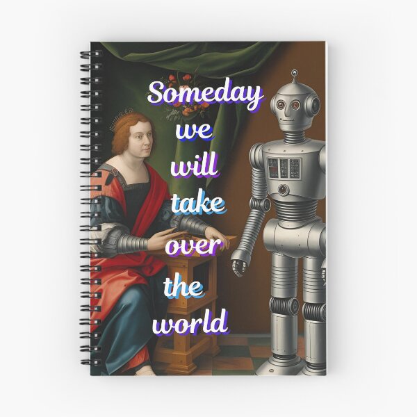 Item preview, robots take over rhe world, "someday we will take over the world". designed and sold by The Far Far North.