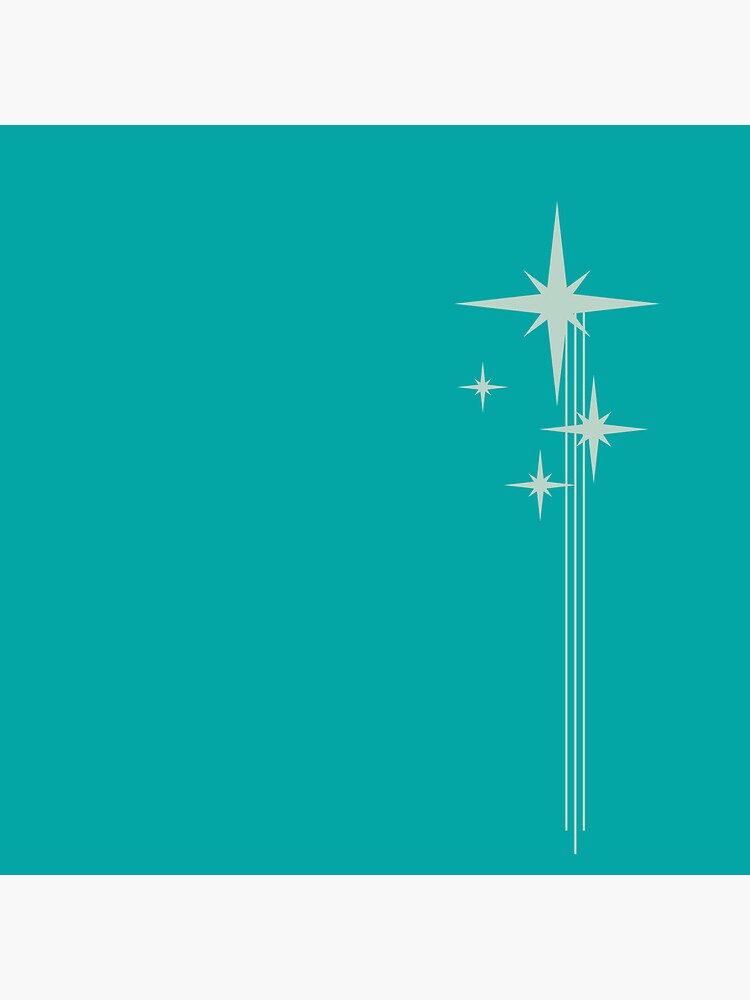 Thumbnail 5 of 5, Coasters (Set of 4), 1950s Atomic Age Retro Starbursts Turquoise Aqua designed and sold by kierkegaard.