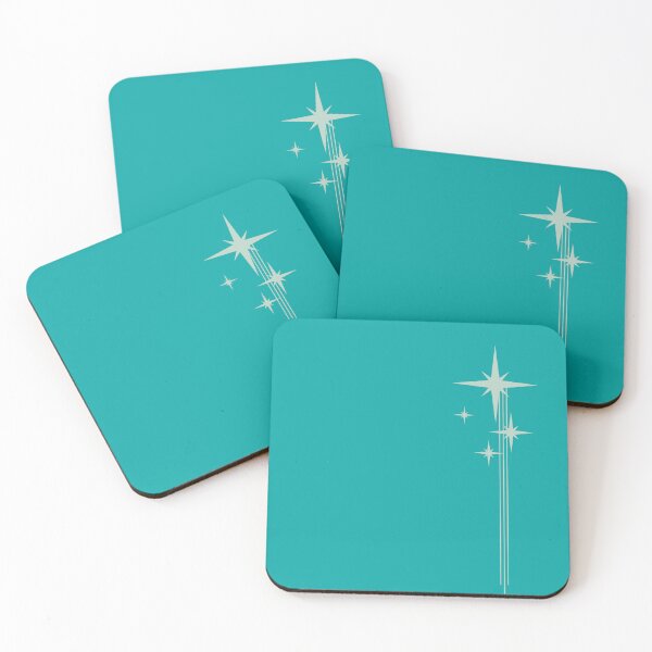Item preview, 1950er Jahre Atomzeitalter Retro Starbursts Türkis Aqua designed and sold by kierkegaard.