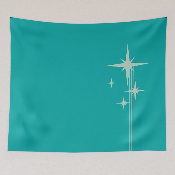 Item preview, 1950s Atomic Age Retro Starbursts Turquoise Aqua designed and sold by kierkegaard.