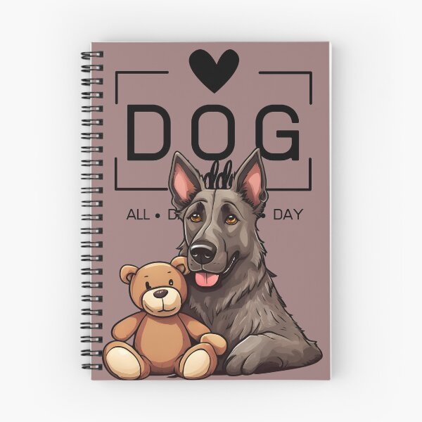 Item preview,  Adorable Dutch Shepherd with a Plush Teddy Bear – Cartoon Illustration designed and sold by GoodyPaws.
