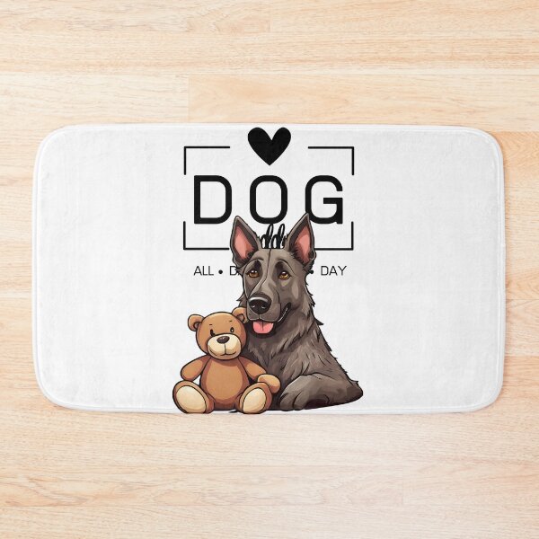 Item preview,  Adorable Dutch Shepherd with a Plush Teddy Bear – Cartoon Illustration designed and sold by GoodyPaws.