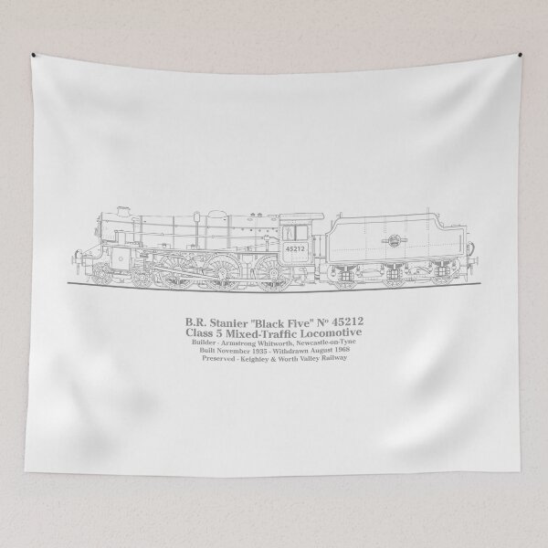 Item preview, BR/LMS Stanier Black 5 No 45212- Line Drawing designed and sold by Steve H Clark.