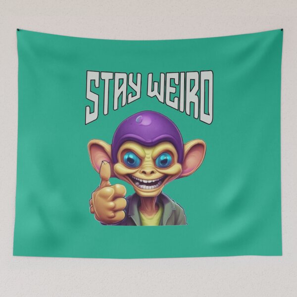 Item preview, Stay Weird Alien - Cool Cartoon Alien designed and sold by LMoonDesigns.