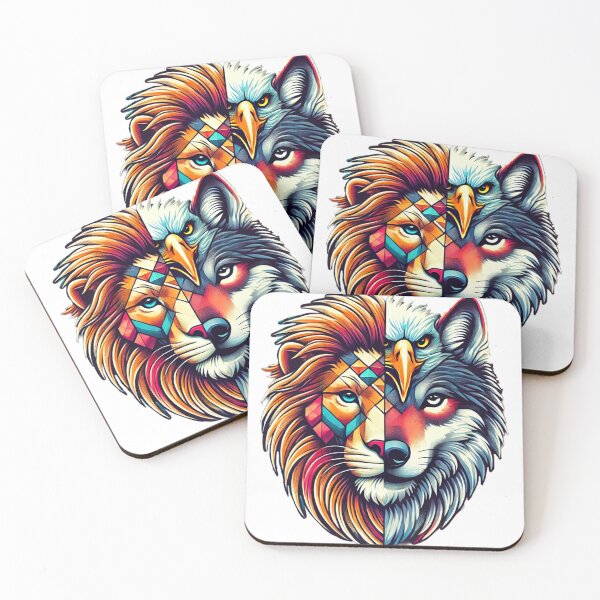 Item preview, Lion, eagle, wolf, animal, crossing, grey, forest  designed and sold by B-M-Store.