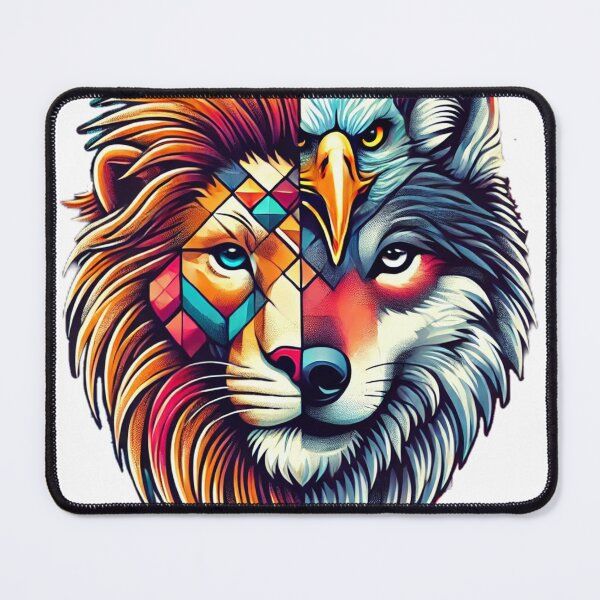 Item preview, Lion, eagle, wolf, animal, crossing, grey, forest designed and sold by B-M-Store.
