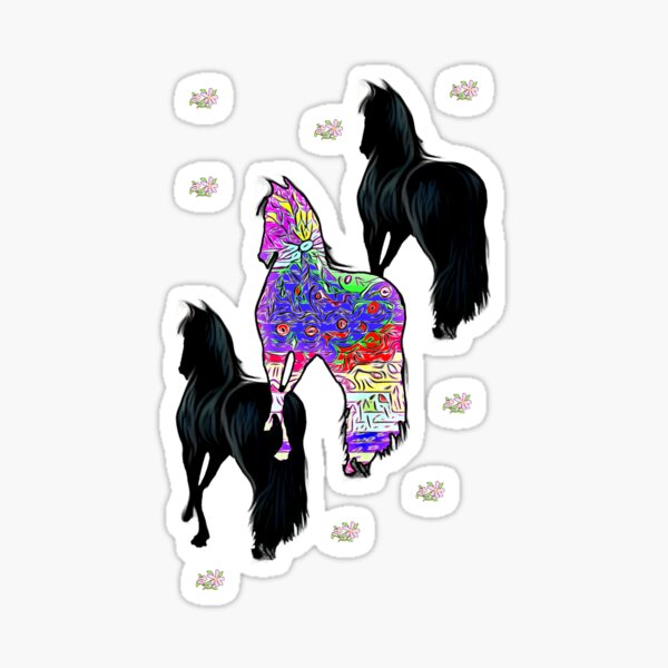 Item preview, Horses with Pink Flowers designed and sold by Sandra  Aguirre.