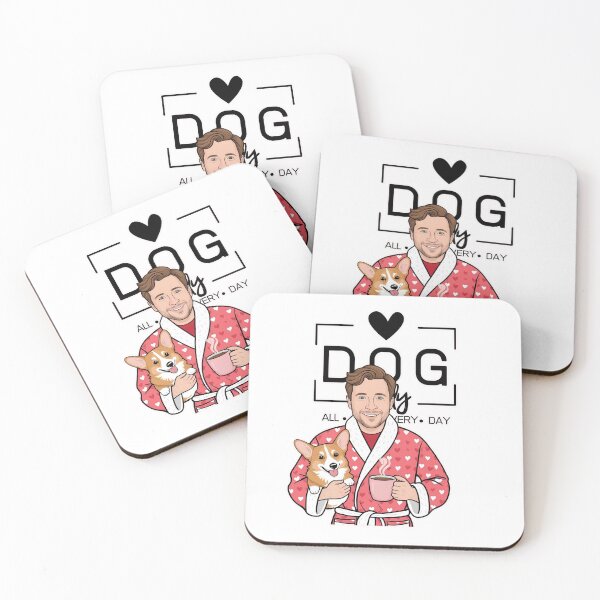 Item preview, Dog Dad All Day Every Day – Cozy Morning with a Welsh Corgi Pembroke designed and sold by GoodyPaws.