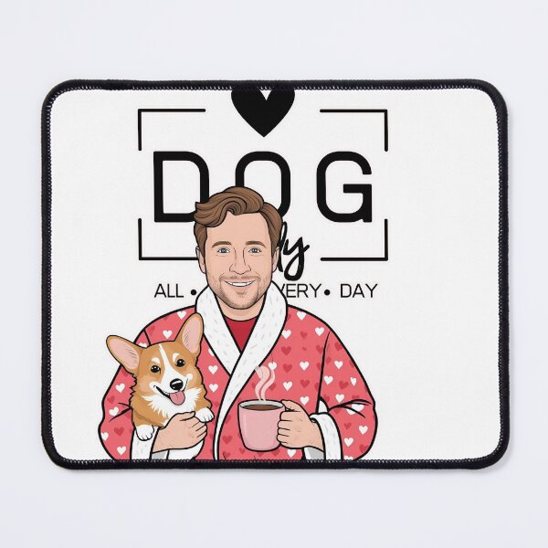 Item preview, Dog Dad All Day Every Day – Cozy Morning with a Welsh Corgi Pembroke designed and sold by GoodyPaws.