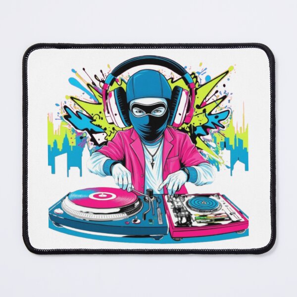 Item preview, The Masked DJ: Urban Beats and Neon Vibes designed and sold by artistmagicshop.