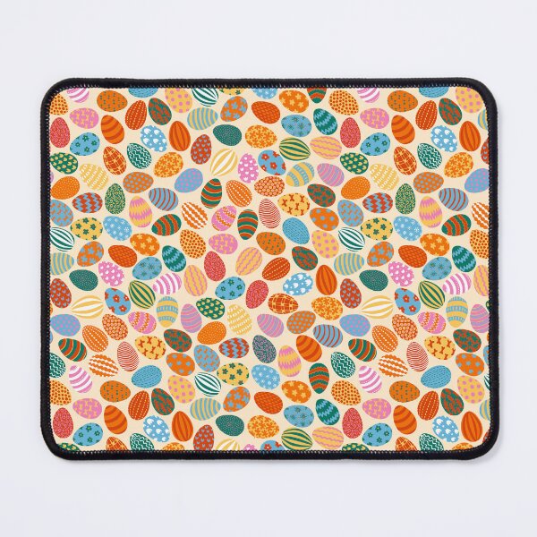 Item preview, Cheerful playful colorful Easter eggs on soft yellow designed and sold by colorofmagic.