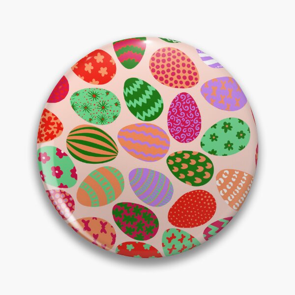 Item preview, Cheerful playful colorful Easter eggs on pink designed and sold by colorofmagic.