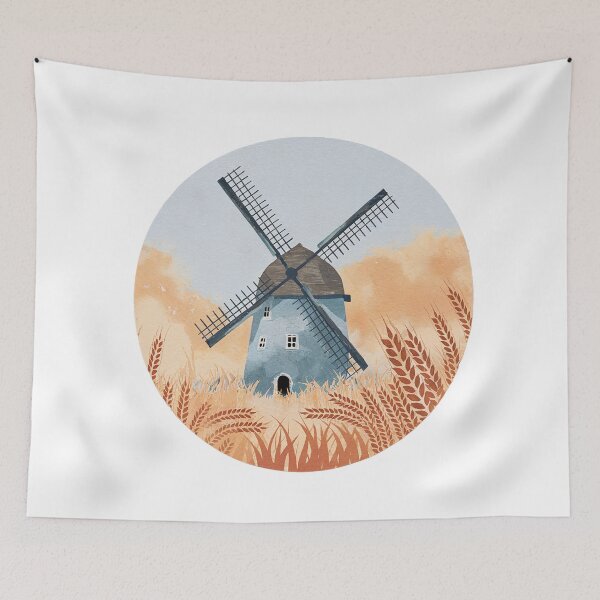 Item preview, Windmill in delft blue designed and sold by Random Designs.
