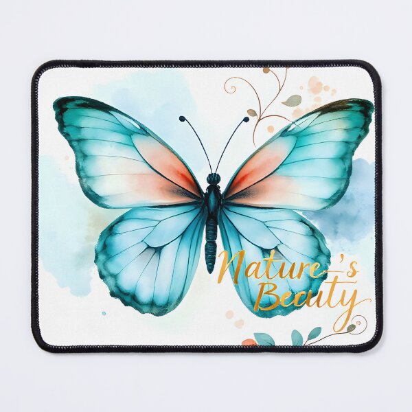 Item preview, Blue & Pink Butterfly - Nature-Inspired Design designed and sold by Shirtastically.
