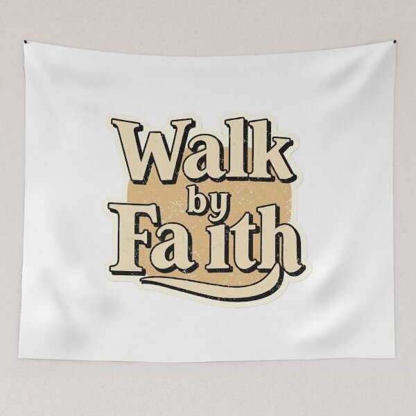 Item preview, This vintage-inspired features the phrase 'Walk by Faith'  designed and sold by lotus2lin.