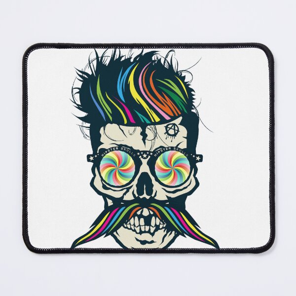 Item preview, hipster skull skull mustache hypnotist round sunglasses mustached fancy designed and sold by Achille3777.