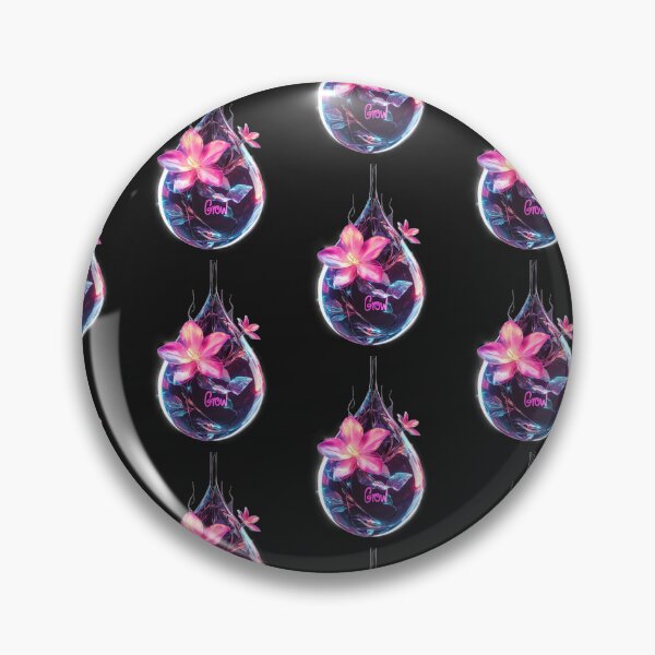 Item preview, Neon Growth Drop - Flowers in Neon Glass World, Art Poster. designed and sold by Zentuary.