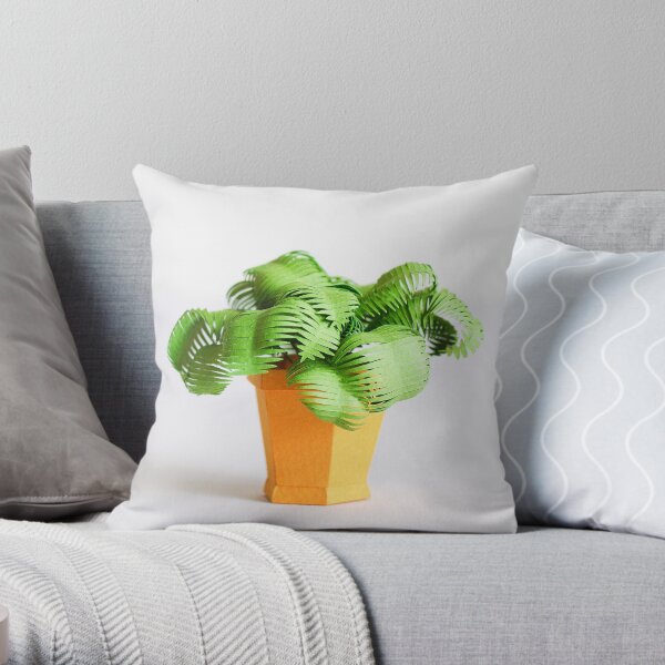 the paper bracken in a pot Throw Pillow