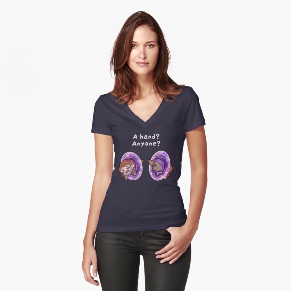 Item preview, Fitted V-Neck T-Shirt designed and sold by ArtLadyCerberus.