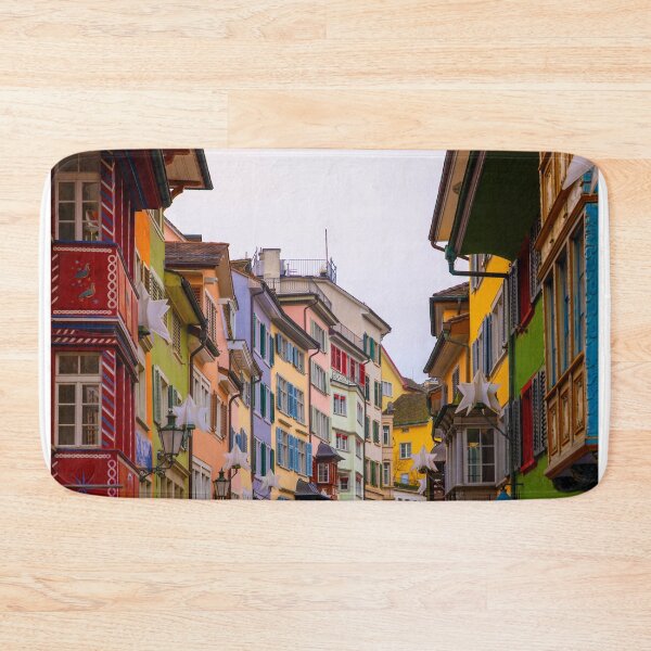 Item preview, City Street with Colorful House in Zurich designed and sold by Mats Silvan.