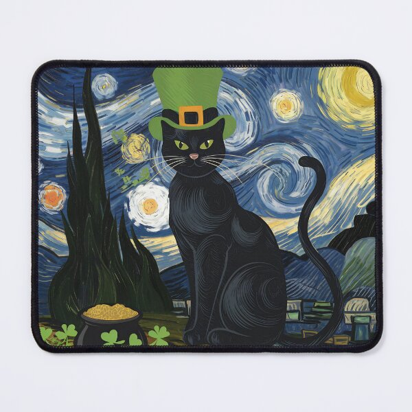 Item preview, Cat Starry Night St Patricks Day Van Gogh Shirt designed and sold by The Art of Kkatarynka.