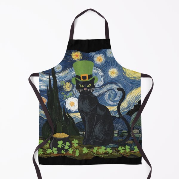 Item preview, Cat Starry Night St Patricks Day Van Gogh Shirt designed and sold by The Art of Kkatarynka.