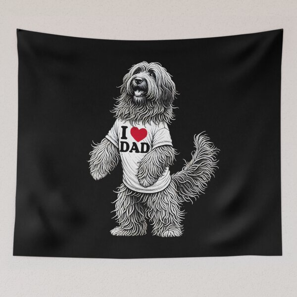 Item preview, Bergamasco Shepherd Dad I Love Dad Bergamasco Shepherd Lover designed and sold by Kimberley King Art  King Art.