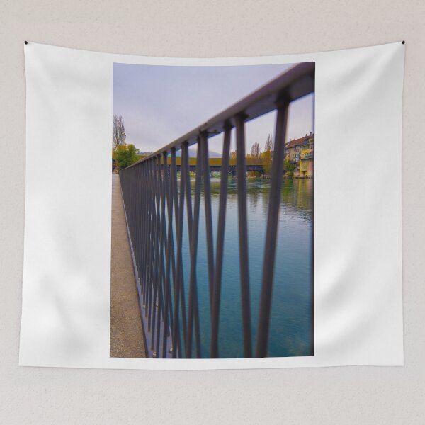 Item preview, Walkway and the Historical Covered Wood Bridge Holzbrücke over River Aare designed and sold by Mats Silvan.