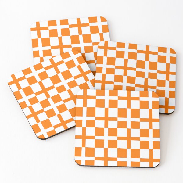 Item preview, Orange White Cross Check Stripes Pattern designed and sold by PatternTitan.