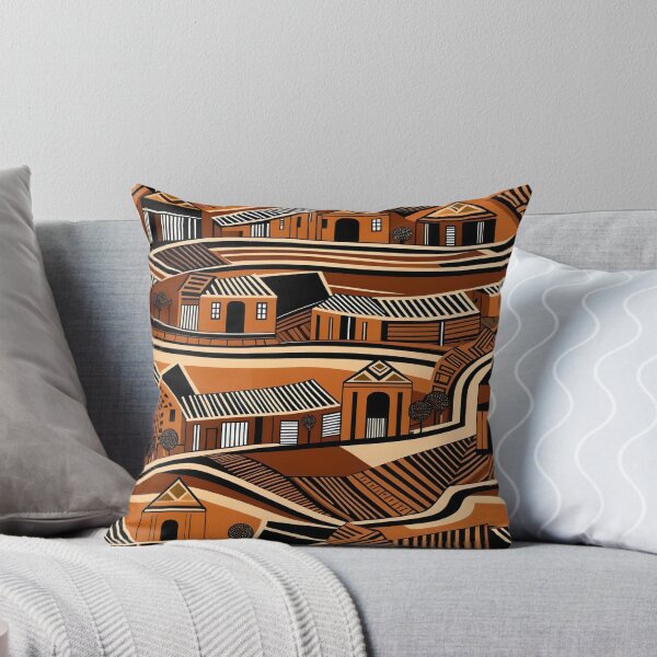 Aperçu de l'œuvre L'esprit sauvage de l'Afrique : l'abstraction du village africain créée et vendue par Inktrigue.