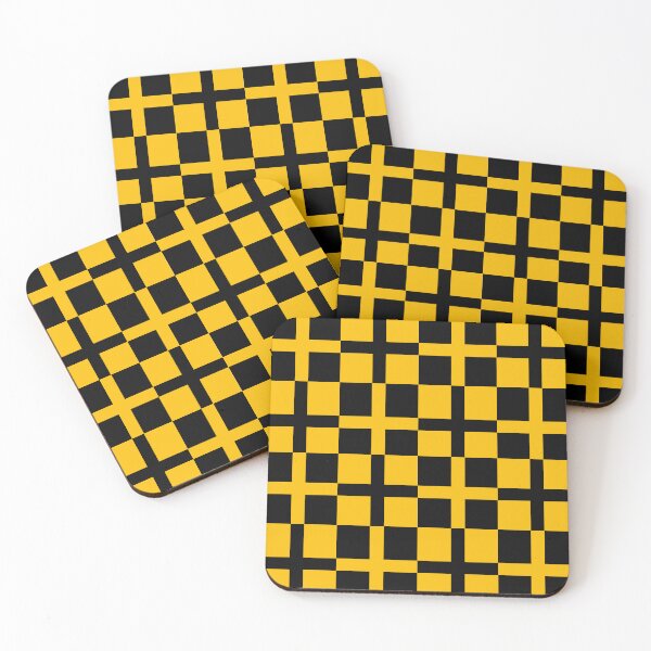 Item preview, Yellow Black Cross Check Stripes Pattern designed and sold by PatternTitan.