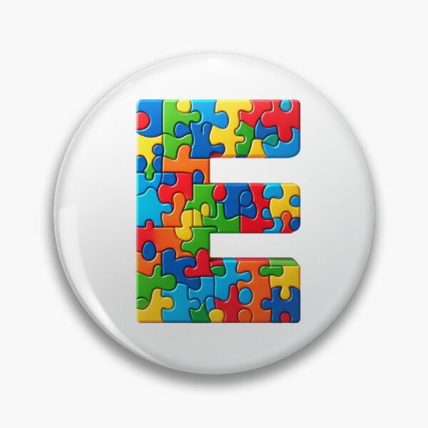 Item preview, Colorful puzzle E pieces connecting in a vibrant abstract background designed and sold by KanDa-Shop.