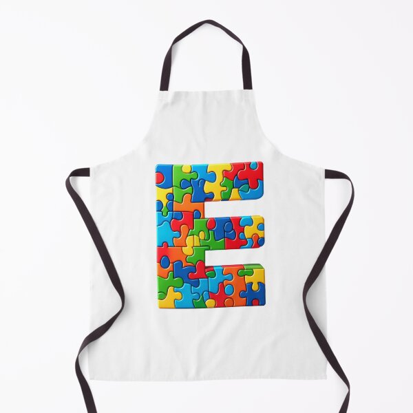 Item preview, Colorful puzzle E pieces connecting in a vibrant abstract background designed and sold by KanDa-Shop.