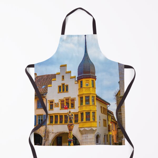 Item preview, Old Town with Corner House with Tower and Water Fountain in Biel, Bienne designed and sold by Mats Silvan.